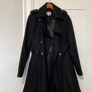 Laundry by Shelli Segal wool blend black dress coat